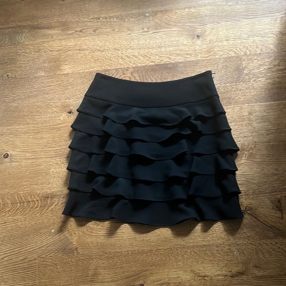 I.N.C Women’s Black Ruffle Mini Skirt Size 10